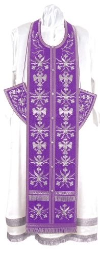Embroidered Epitrakhilion set - Byzantine Eagle (violet-silver)