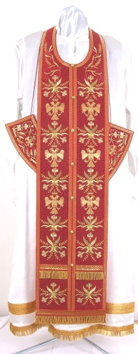 Embroidered Epitrakhilion set - Byzantine Eagle (red-gold)