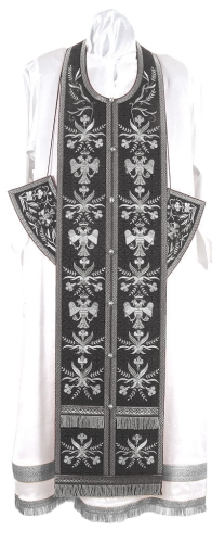 Embroidered Epitrakhilion set - Byzantine Eagle (black-silver)
