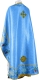 Embroidered Greek Priest vestments - Chrysanthemum (blue-gold) (back), Standard design