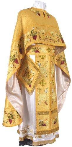 Embroidered Greek Priest vestments - Chrysanthemum (yellow-gold)