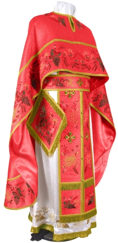 Embroidered Greek Priest vestments - Chrysanthemum (red-gold)