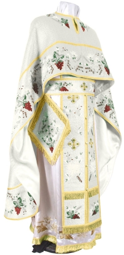 Embroidered Greek Priest vestments - Chrysanthemum (white-gold)