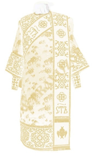 Embroidered Deacon vestments - Wattled (white-gold)
