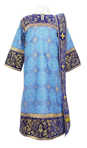 Embroidered Deacon vestments - Iris (blue-gold)