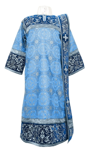 Embroidered Deacon vestments - Iris (blue-silver)