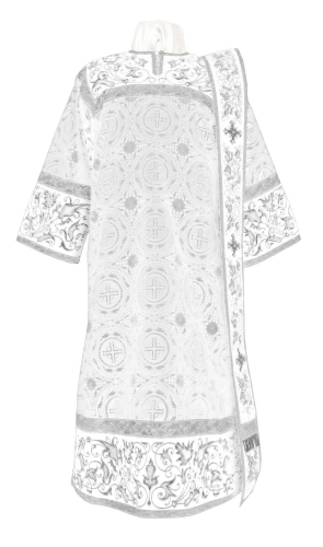 Embroidered Deacon vestments - Iris (white-silver)