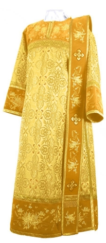 Embroidered Deacon vestments - Chrysanthemum (yellow-gold)