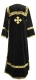 Clergy sticharion - German velvet (black-gold) (back), Standard design