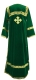 Clergy sticharion - German velvet (green-gold) (back), Standard design