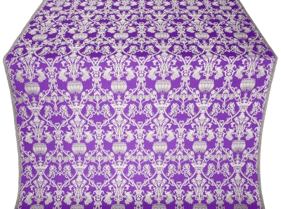 Peacocks metallic brocade (violet/silver)