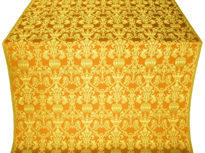 Peacocks silk (rayon brocade) (yellow/gold)