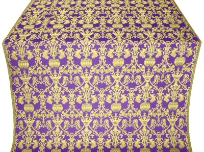 Peacocks silk (rayon brocade) (violet/gold)