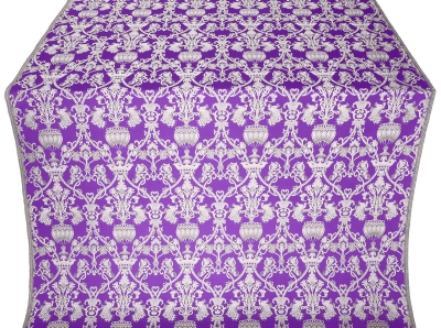 Peacocks silk (rayon brocade) (violet/silver)