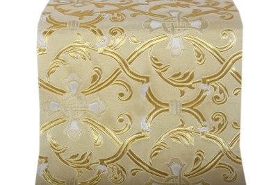 Forged Cross metallic brocade (white/gold with silver)