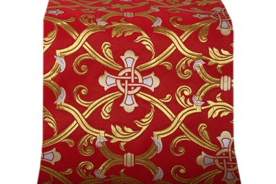 Forged Cross metallic brocade (red/gold)