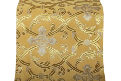 Forged Cross metallic brocade (yellow/gold with silver)