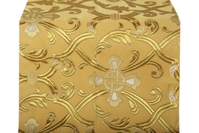 Forged Cross metallic brocade (yellow/gold with silver and gold)