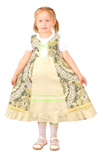 Russian Style girl dress (green)