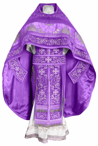 Embroidered Russian Priest vestments - Iris (violet-silver)