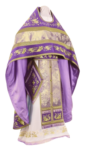 Embroidered Russian Priest vestments - Chrysanthemum (violet-gold)