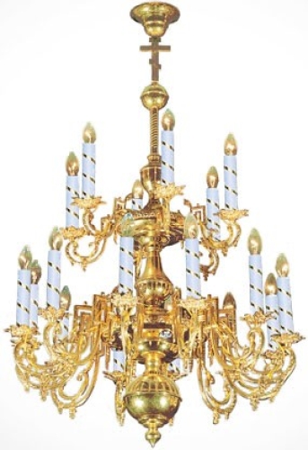 Two-level church chandelier - 22 (18 lights)