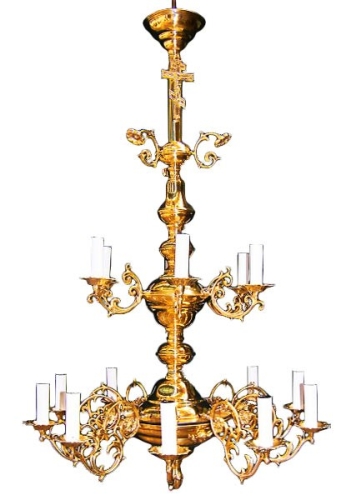 Two-level church chandelier (16 lights)