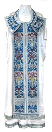 Epitrakhilion set - metallic brocade BG6 (blue-silver)