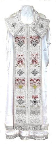 Epitrakhilion set - metallic brocade BG6 (white-silver)