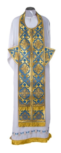 Epitrakhilion set - rayon brocade S2 (blue-gold)