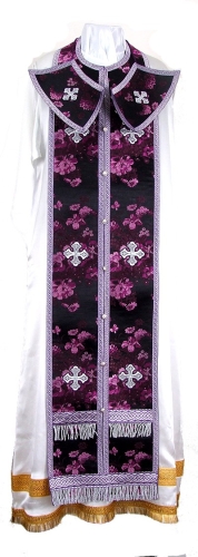 Epitrakhilion set - rayon Chinese brocade (violet-silver)