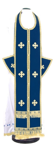 Epitrakhilion set - natural German velvet (blue-gold)