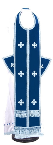 Epitrakhilion set - natural German velvet (blue-silver)