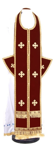 Epitrakhilion set - natural German velvet (claret-gold)