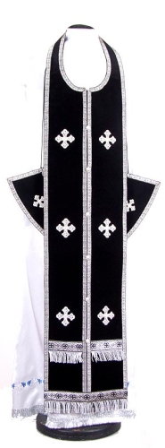 Epitrakhilion set - natural German velvet (black-silver)