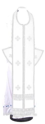 Epitrakhilion set - natural German velvet (white-silver)