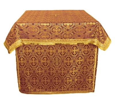Altar Table vestments - brocade B (claret-gold)
