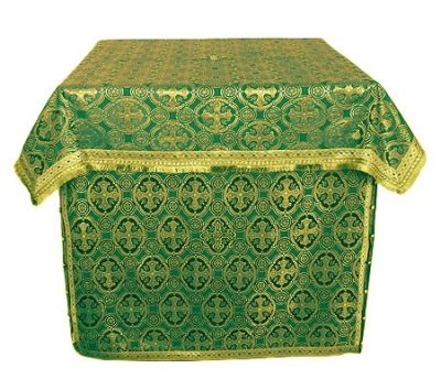 Altar Table vestments - brocade B (green-gold)