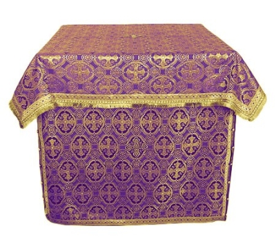 Altar Table vestments - brocade B (violet-gold)