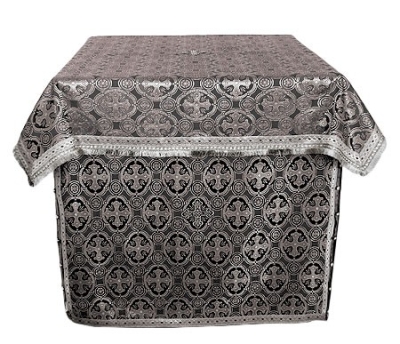 Altar Table vestments - brocade B (black-silver)