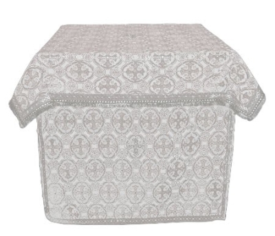 Altar Table vestments - brocade B (white-silver)