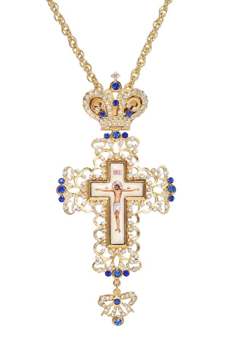 Pectoral chest cross no.152 blue