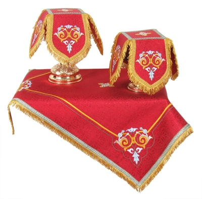 Embroidered chalice covers (veils) - Balaam (red/gold)
