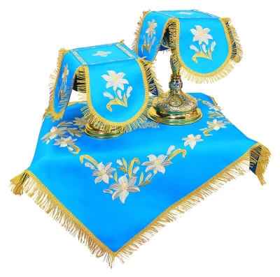 Embroidered chalice covers (veils) - Trinity Lily