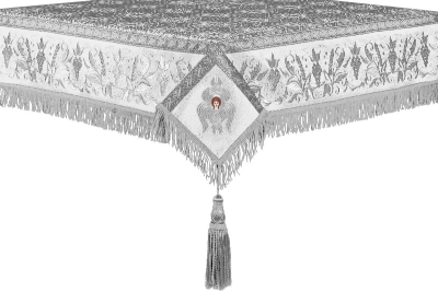 Embroidered Holy table cover no.1 (br.) (white-silver)