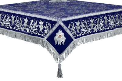 Embroidered Holy table cover no.1 (comb.) (blue-silver)