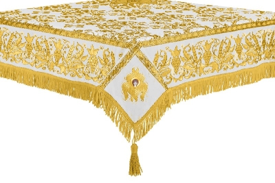 Embroidered Holy table cover no.1 (comb.) (white-gold)