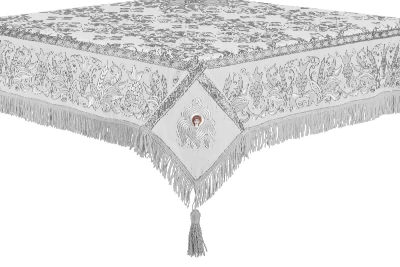 Embroidered Holy table cover no.1 (comb.) (white-silver)