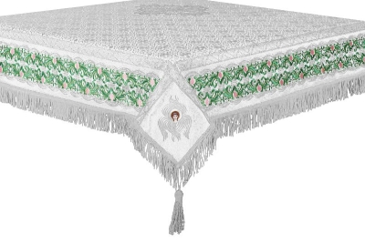 Embroidered Holy table cover no.3 (white-silver)