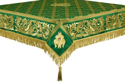 Embroidered Holy table cover no.8 (green-gold)